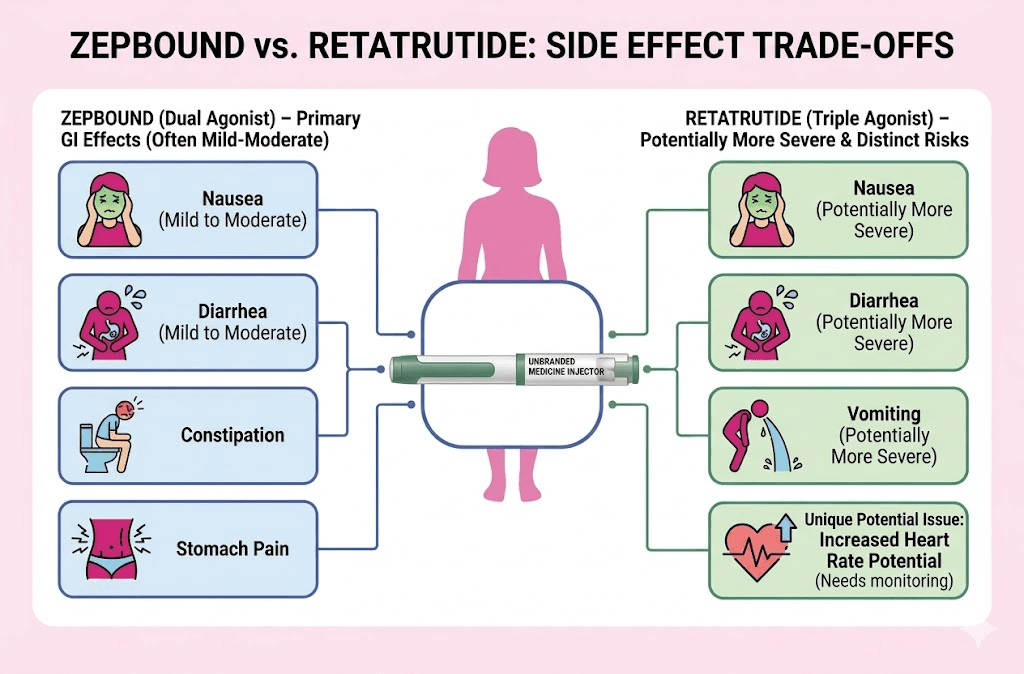 Zepbound vs. Retatrutide Side Effects: Trade-offs Explained