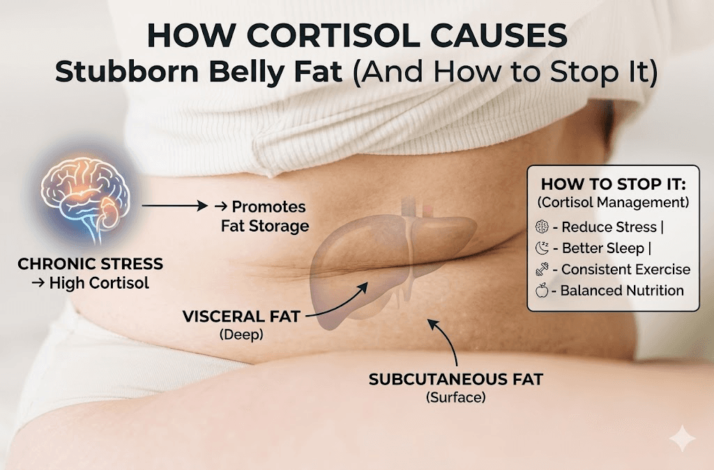 How Cortisol Causes Stubborn Belly Fat (And How to Stop It)