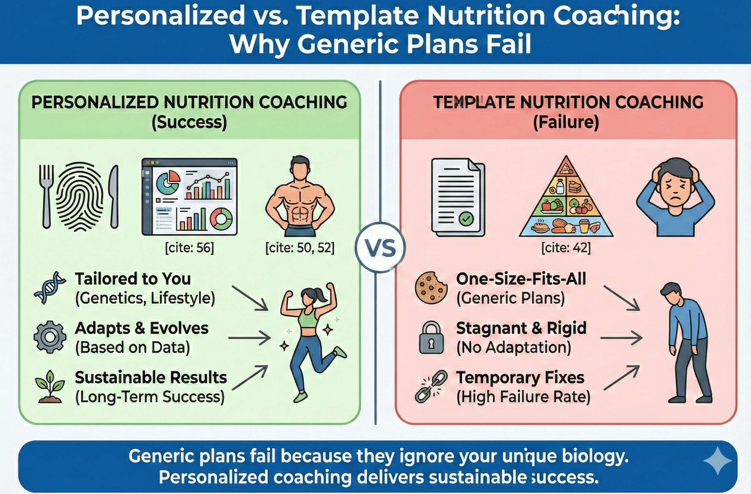 Personalized vs. Template Nutrition Coaching: Why Generic Plans Fail