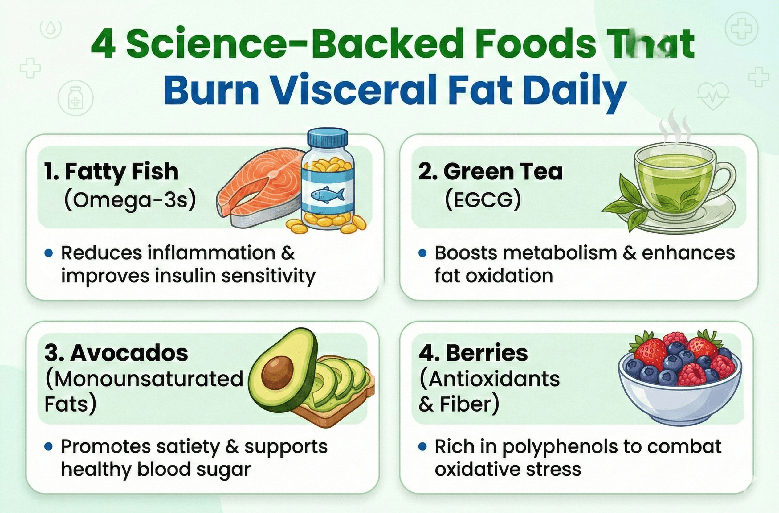 4 Science-Backed Foods That Burn Visceral Fat Daily