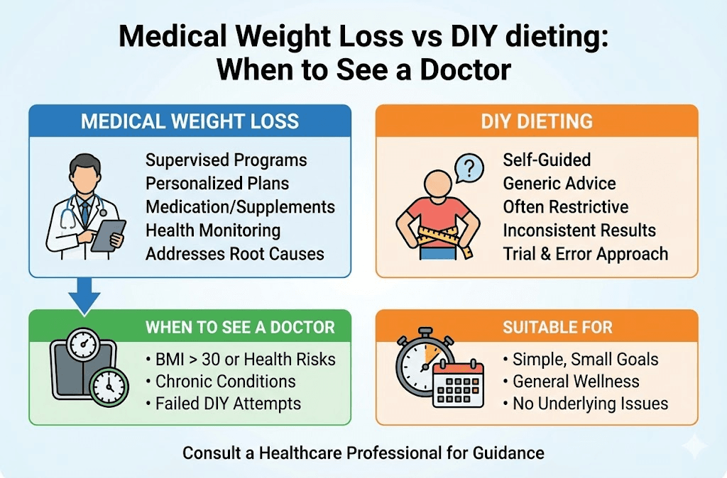 Medical Weight Loss vs DIY dieting: When to See a Doctor