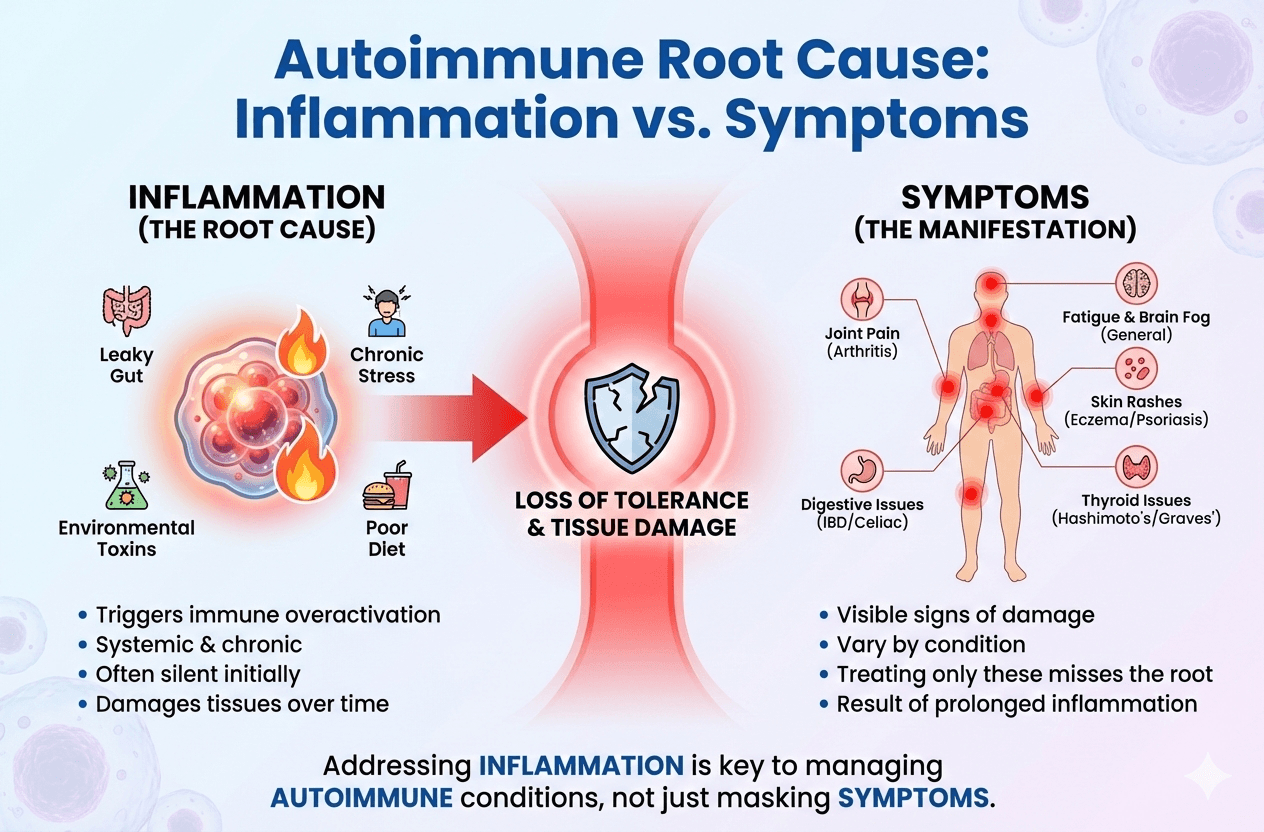 Autoimmune Root Cause: Inflammation vs. Symptoms