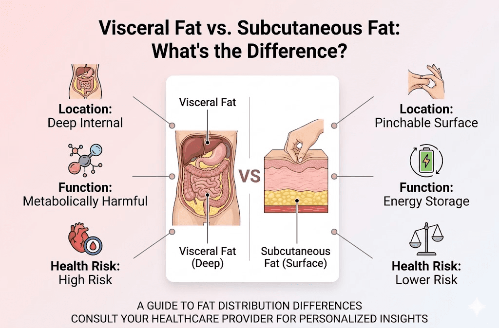 Visceral Fat vs. Subcutaneous Fat: What's the Difference?